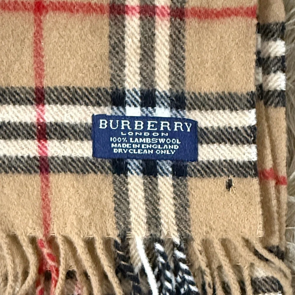Burberry Beige Checkered Wool Scarf - Picture 7 of 7